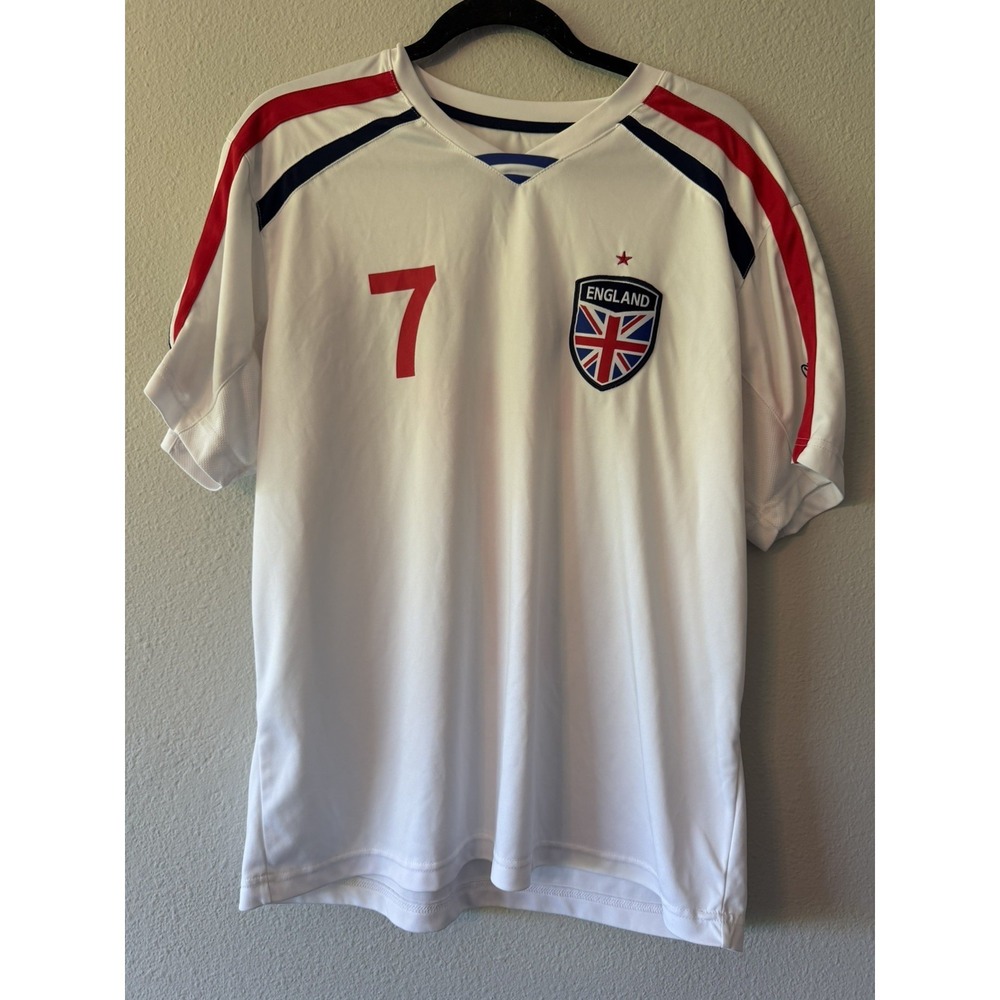 GOL Brand Men's Jersey Soccer Football Large England #7 Great‎ Britain  Souvenir